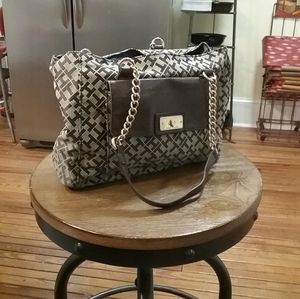 Tommy Hilfiger over shoulder brown logo bag